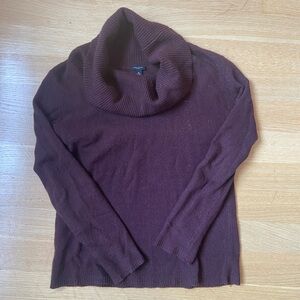 Ann Taylor Rich Burgundy Cowl Neck Sweater
